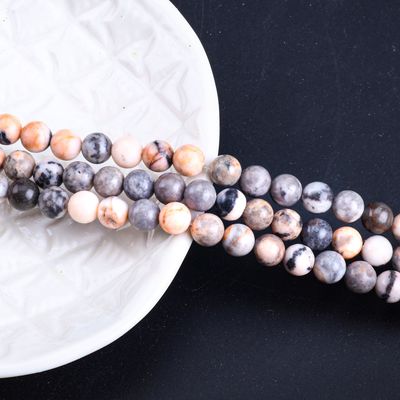8mm Natural Pink Zebra Stone Gemstone Beads Healing Crystal Stone Beads For Jewelry Making
