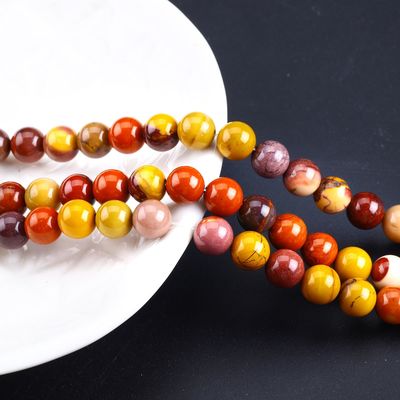 8mm Natural Egg Yolk Stone Gemstone Beads Healing Crystal Stone Beads For Jewelry Making