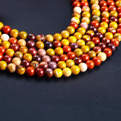 8mm Natural Egg Yolk Stone Gemstone Beads Healing Crystal Stone Beads For Jewelry Making