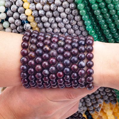 Red Flower Jasper Round Bead Natural Crystal Gemstone Different Bead Size Loose Bead Strands for DIY Jewelry Making