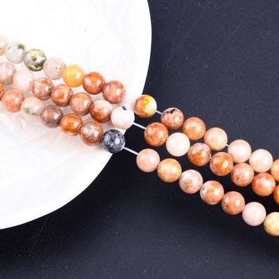 8mm Red Plum Blossom Gemstone Healing Crystal Stone Beads For Jewelry Making