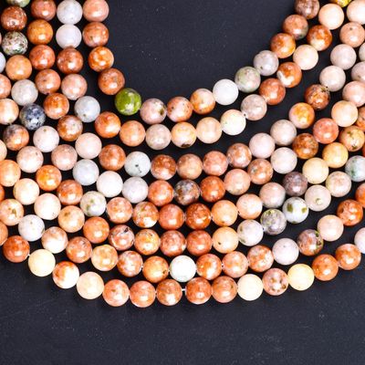 8mm Red Plum Blossom Gemstone Healing Crystal Stone Beads For Jewelry Making