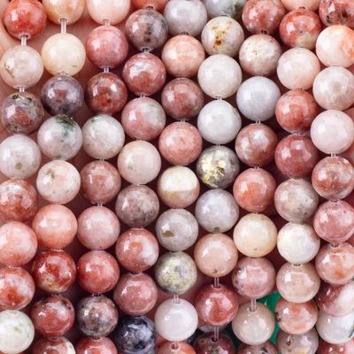 8mm Red Plum Blossom Gemstone Healing Crystal Stone Beads For Jewelry Making