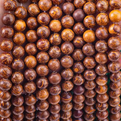 Golden-Thread jade Round Bead Natural Crystal Gemstone Loose Bead Strands for DIY Jewelry Making