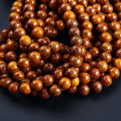 Golden-Thread jade Round Bead Natural Crystal Gemstone Loose Bead Strands for DIY Jewelry Making