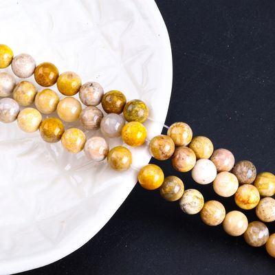 Chrysanthe Stone Round Bead Natural Crystal Gemstone Loose Bead Strands for DIY Jewelry Making