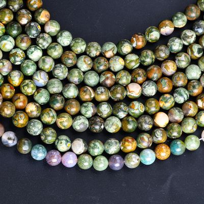 Kambaba Jasper Round Bead Natural Crystal Gemstone Loose Bead Strands for DIY Jewelry Making