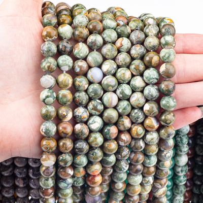 Kambaba Jasper Round Bead Natural Crystal Gemstone Loose Bead Strands for DIY Jewelry Making