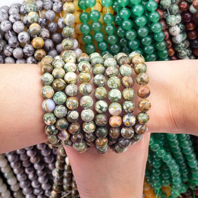 Kambaba Jasper Round Bead Natural Crystal Gemstone Loose Bead Strands for DIY Jewelry Making