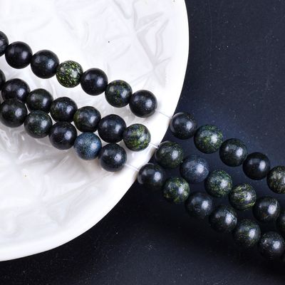 Curbstone Round Bead Natural Crystal Gemstone Loose Bead Strands for DIY Jewelry Making