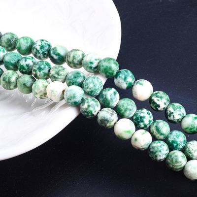 Blue Spotted Round Bead Natural Crystal Gemstone Loose Bead Strands for DIY Jewelry Making