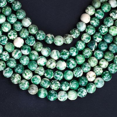 Blue Spotted Round Bead Natural Crystal Gemstone Loose Bead Strands for DIY Jewelry Making