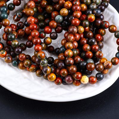 Red Turquoise Round Bead Natural Crystal Gemstone Loose Bead Strands for DIY Jewelry Making
