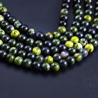 Serpentine Jade Round Bead Natural Crystal Gemstone Loose Bead Strands for DIY Jewelry Making