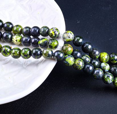 Serpentine Jade Round Bead Natural Crystal Gemstone Loose Bead Strands for DIY Jewelry Making