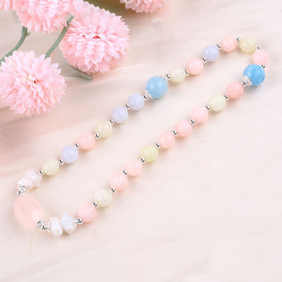 Morganite Handmade DIY Double Layer Natural Crystal Multifacted Round Bead Bracelet For Gift