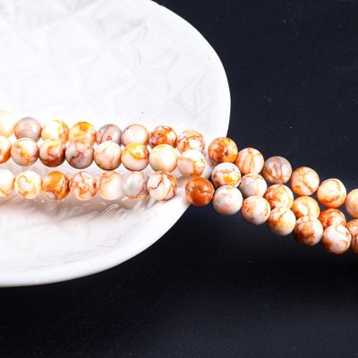8mm Red Network Stone Gemstone Healing Crystal Stone Beads For Jewelry Making