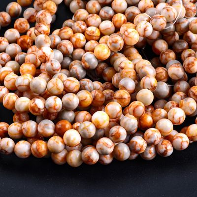 8mm Red Network Stone Gemstone Healing Crystal Stone Beads For Jewelry Making