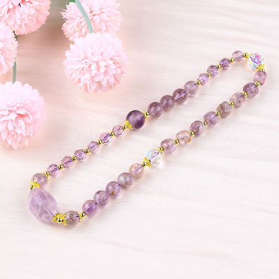 Double Layer Purple Azeztulite 12mm 14mm Bead Bracelet OEM ODM