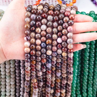 8MM Wooden Jasper Real Crystal Stone Round Loose Beads For Handmade Bead Jewelry