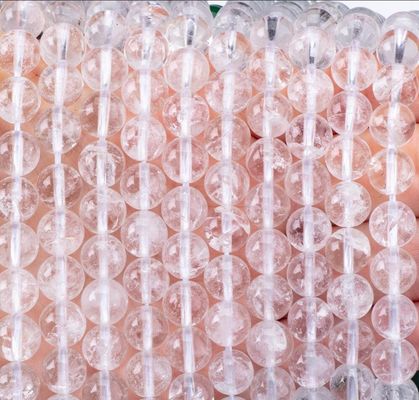Round Clear Quartz Bead Healing Crystal Beads For Jewelry Making