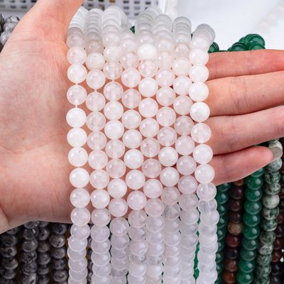 Round Clear Quartz Bead Healing Crystal Beads For Jewelry Making