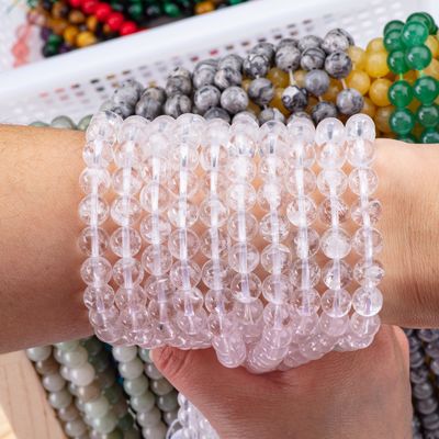 Round Clear Quartz Bead Healing Crystal Beads For Jewelry Making