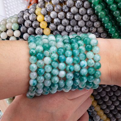 8mm Blue Jade Gemstone Beads Healing Crystal Stone Beads For Jewelry Making