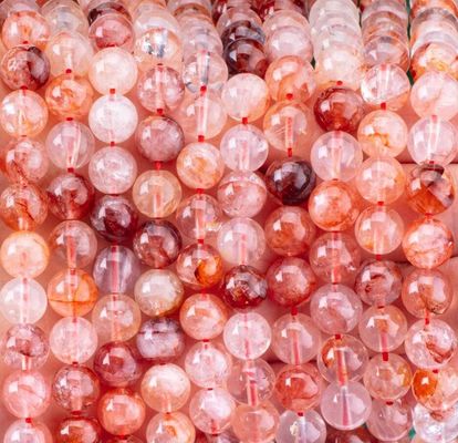 Healing Energy Red Fire Quartz Round Semi Precious Gemstone Beads