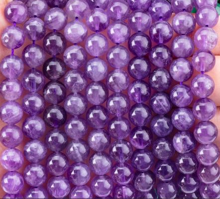 Round Semi Precious Purple Stone 6mm Amethyst Gemstone Beads