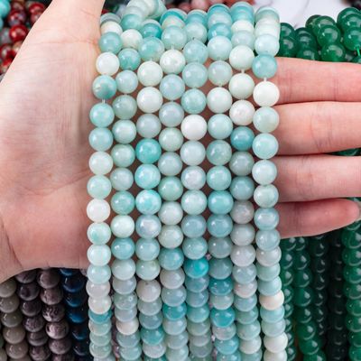8mm Blue Amazonite Gemstone Beads Healing Crystal Stone Beads For Jewelry Making