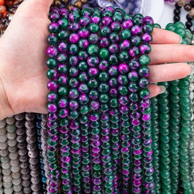 8mm Epidote Gems Beads Dark Ruby Zoisite Gemstone Beads Healing Crystal Stone Beads Beads For Jewelry Making