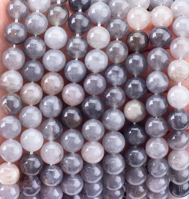 Grey Cloudy Quartz Loose Bead Strands Semi Precious Stone Natural Crystal Gemstone for DIY Jewelry Making