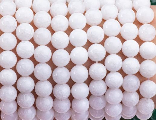 White Jade Loose Bead Strands Semi Precious Stone Natural Crystal Gemstone for DIY Jewelry Making