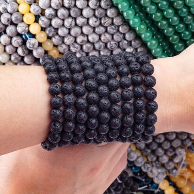 8mm Volcanic Gemstone Beads Healing Crystal Stone Beads For Jewelry Making