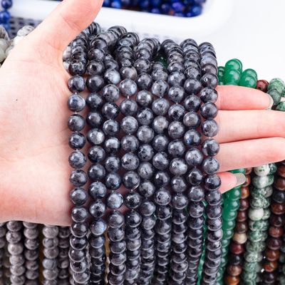 Natural Crystal Gemstone Black Labradorite Loose Bead Strands Semi Precious Stone for DIY Jewelry Making