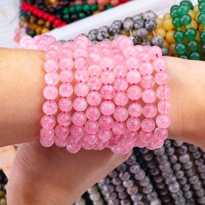 Natural Crystal Gemstone Rose Quartz Loose Bead Strands Semi Precious Stone for DIY Jewelry Making