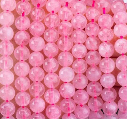 Natural Crystal Gemstone Rose Quartz Loose Bead Strands Semi Precious Stone for DIY Jewelry Making