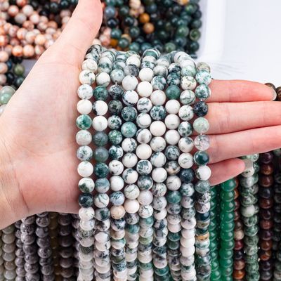 8mm Tree Agate Gemstone Beads Healing Crystal Stone Beads For Jewelry Making