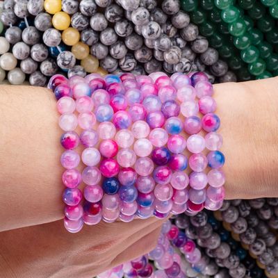 Orchid Agate Loose Bead Strands Semi Precious Stone for DIY Jewelry Making