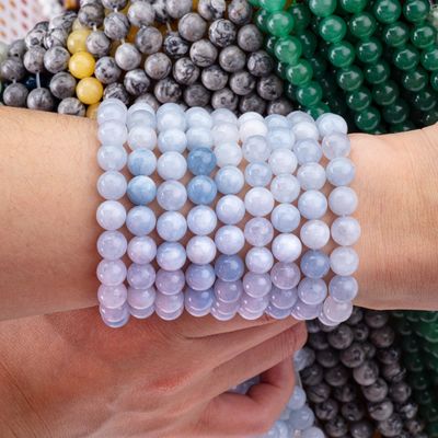 Semi Precious Stone Light Aquamarine Loose Bead Strands Natural Crystal Gemstone for DIY Jewelry Making