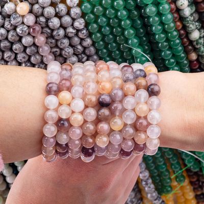 Violet Stone Loose Bead Strands 4mm Semi Precious Beads For Party Jewelry
