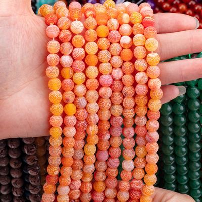 Orange Weathered Agate Loose Bead Strands 2mm Semi Precious Beads