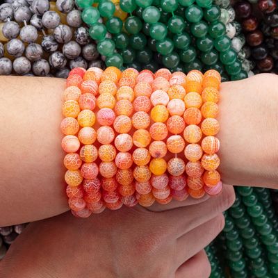 Orange Weathered Agate Loose Bead Strands 2mm Semi Precious Beads