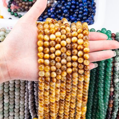 8mm Golden Tiger Eye Gemstone Beads Healing Crystal Stone Beads For Jewelry Making