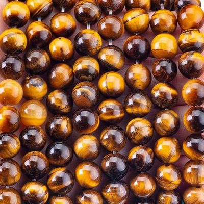 8mm Dark Golden Tiger Eye Gemstone Beads Healing Crystal Stone Beads For Jewelry Making