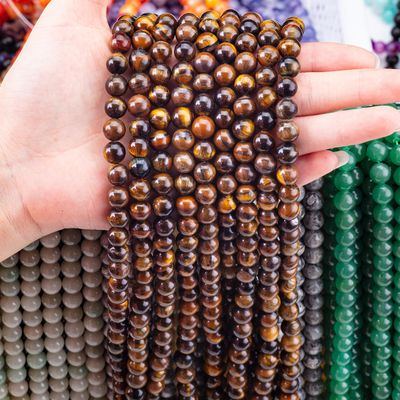 8mm Brown Tiger Eye Gemstone Beads Healing Crystal Stone Beads For Jewelry Making
