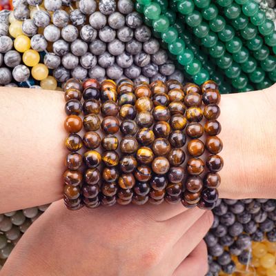 8mm Brown Tiger Eye Gemstone Beads Healing Crystal Stone Beads For Jewelry Making