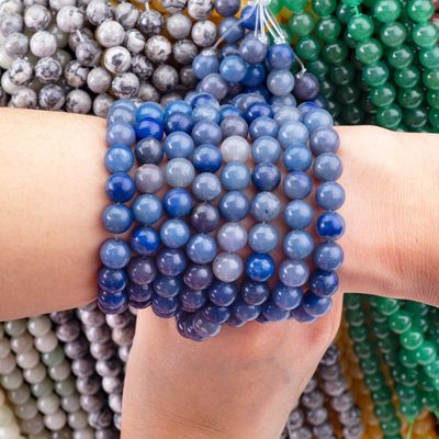 8mm Blue Aventurine Gemstone Beads Healing Crystal Stone Beads For Jewelry Making