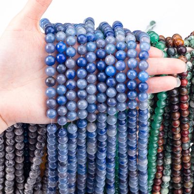 8mm Blue Aventurine Gemstone Beads Healing Crystal Stone Beads For Jewelry Making